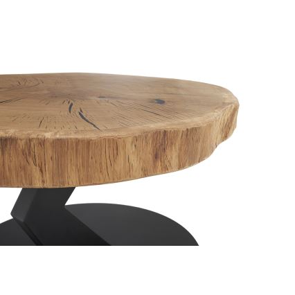 Table basse ODIN Ø 75 cm chêne/noir