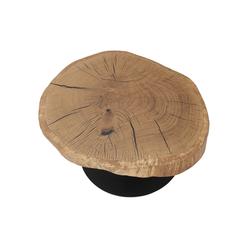 Table basse ODIN Ø 75 cm chêne/noir