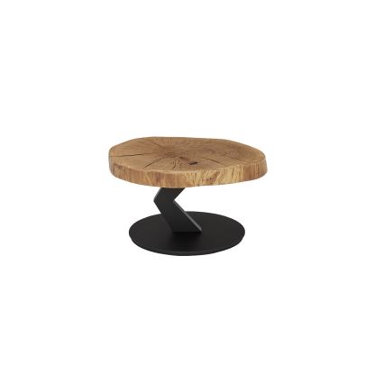 Table basse ODIN Ø 75 cm chêne/noir