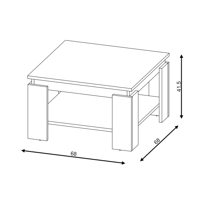 Table basse OLAF gris béton/anthracite