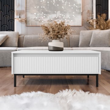 Table basse OZMI 100x40 cm blanche