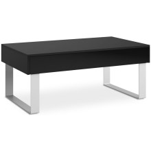 Table basse PAVO 45x110 cm noir brillant