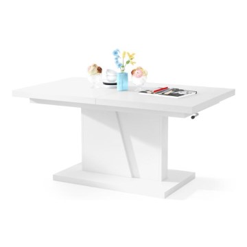 Table basse pliable avec couvercle relevable NINO blanc