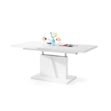 Table basse pliable avec couvercle relevable NINO blanc