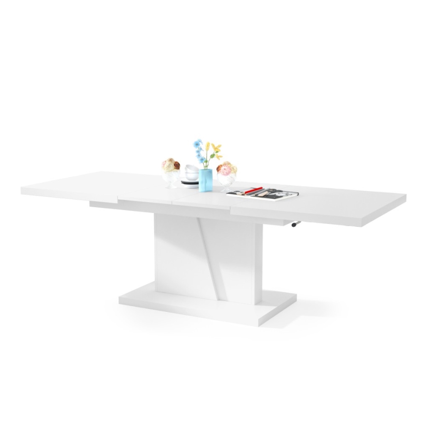 Table basse pliable avec couvercle relevable NINO blanc