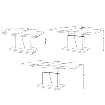 Table basse pliable avec couvercle relevable NINO chêne/noir