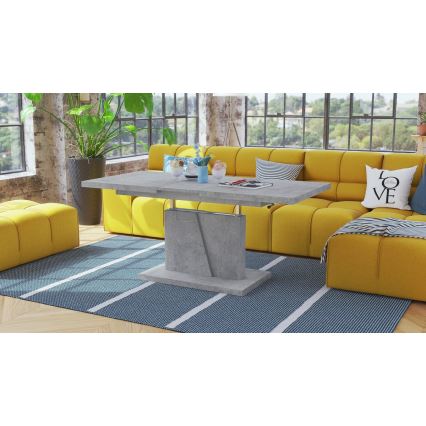 Table basse pliable avec couvercle relevable NINO gris