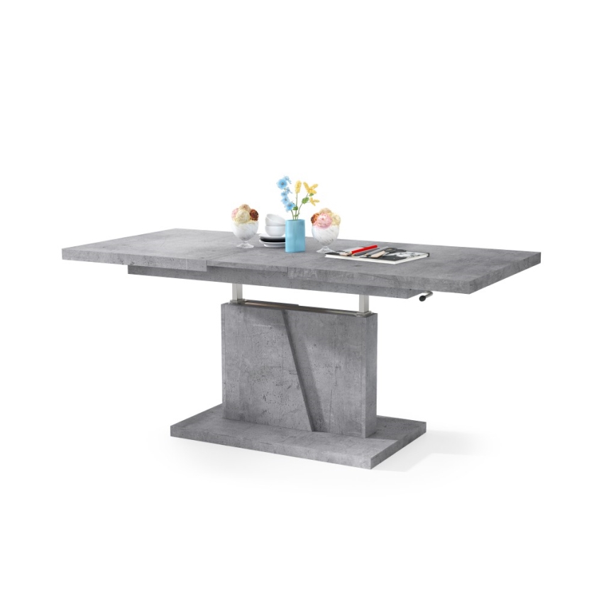 Table basse pliable avec couvercle relevable NINO gris