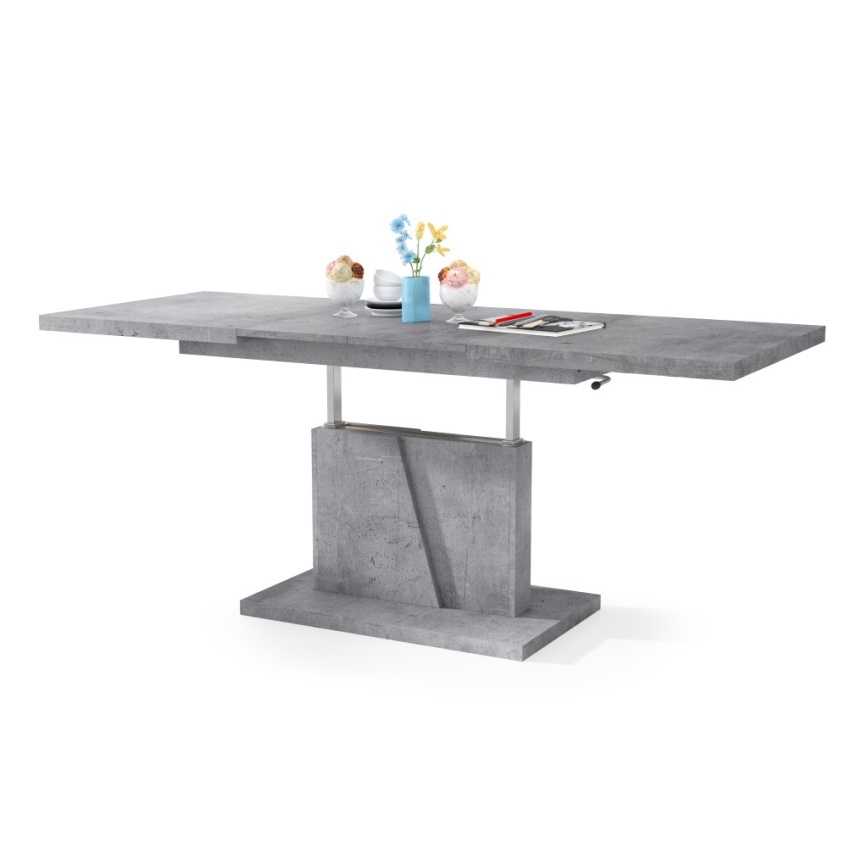 Table basse pliable avec couvercle relevable NINO gris