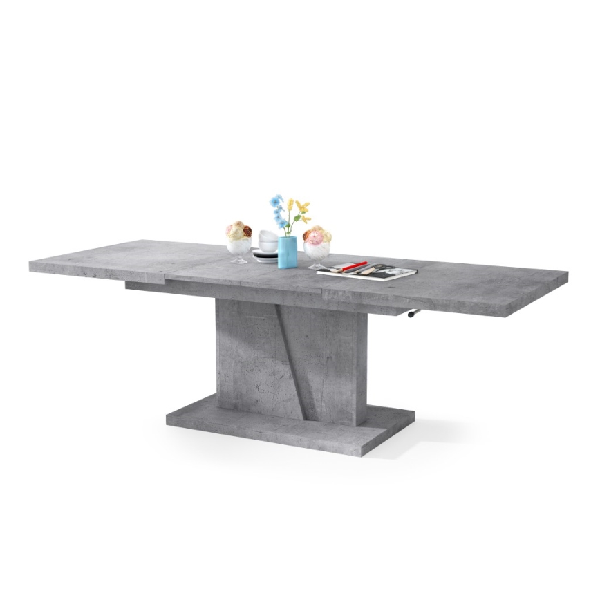 Table basse pliable avec couvercle relevable NINO gris