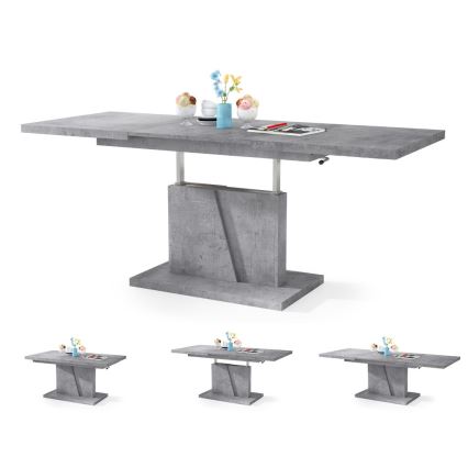 Table basse pliable avec couvercle relevable NINO gris