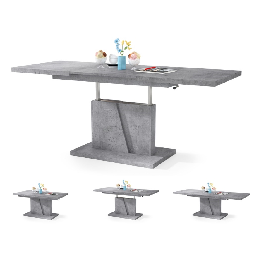 Table basse pliable avec couvercle relevable NINO gris