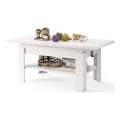 Table basse pliable avec couvercle relevable ROY blanc