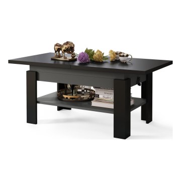 Table basse pliable avec couvercle relevable ROY noir/anthracite