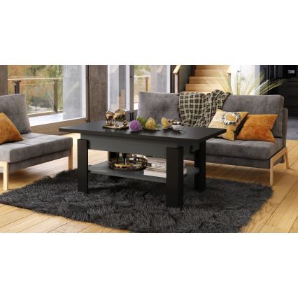 Table basse pliable avec couvercle relevable ROY noir/anthracite