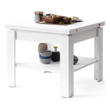 Table basse pliable avec étagère LIA blanc