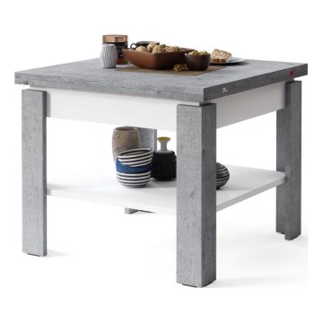 Table basse pliable avec étagère LIA gris/blanc