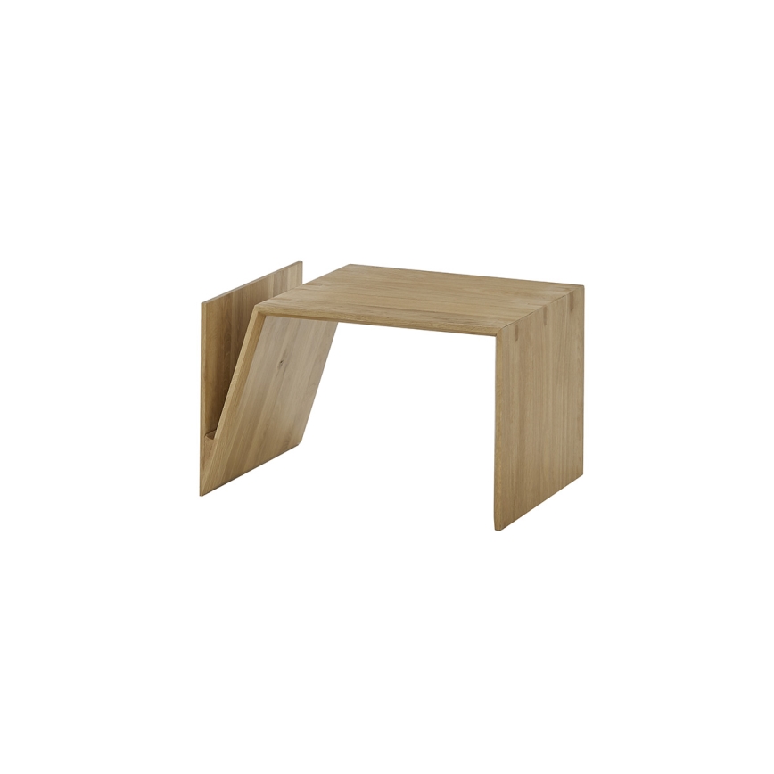 Table basse PRISM 60 × 40 cm — réglable verticalement et horizontalement, chêne