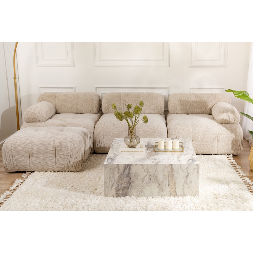 Table basse PRIZMA 35x90 cm décor en marbre