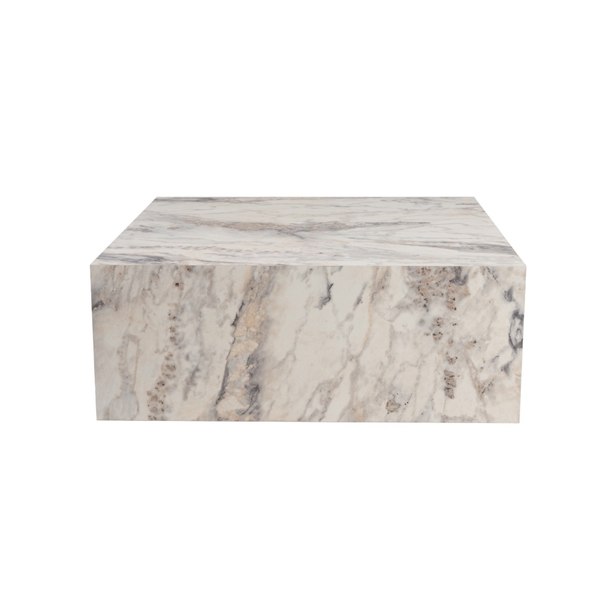 Table basse PRIZMA 35x90 cm décor en marbre