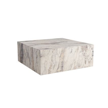 Table basse PRIZMA 35x90 cm décor en marbre