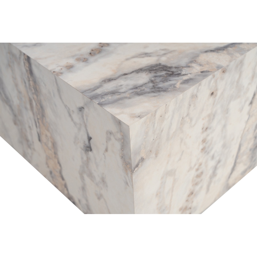 Table basse PRIZMA 35x90 cm décor en marbre