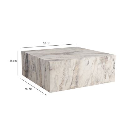 Table basse PRIZMA 35x90 cm décor en marbre