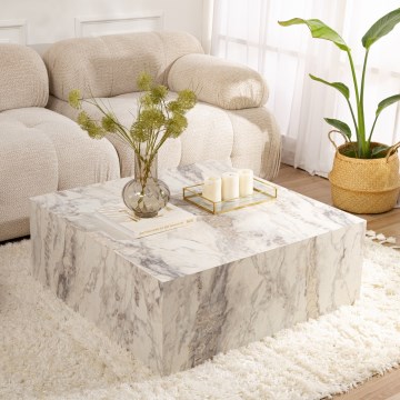 Table basse PRIZMA 90 x 90 cm en marbre