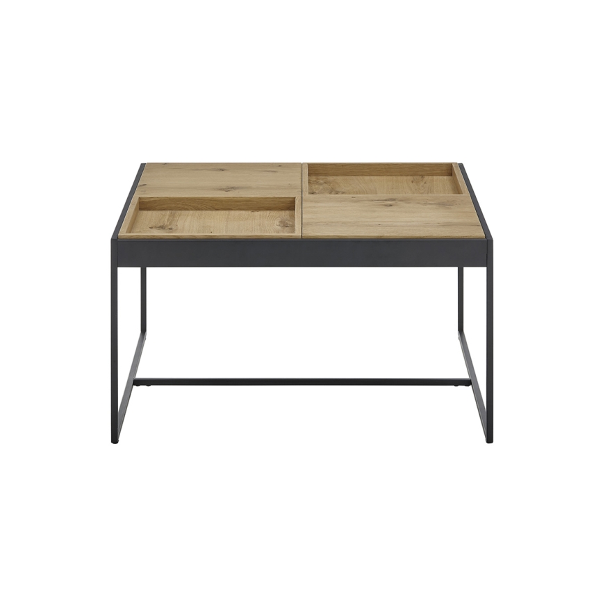 Table basse PULSE 83x83 cm chêne/noir