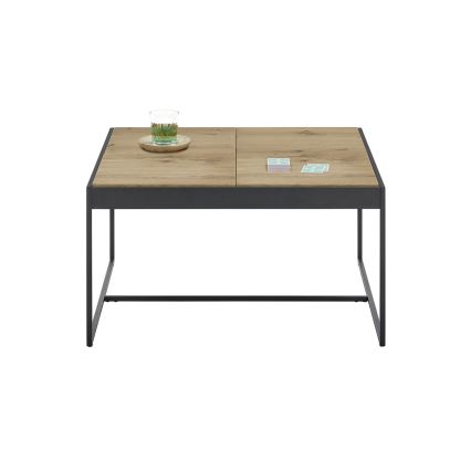 Table basse PULSE 83x83 cm chêne/noir