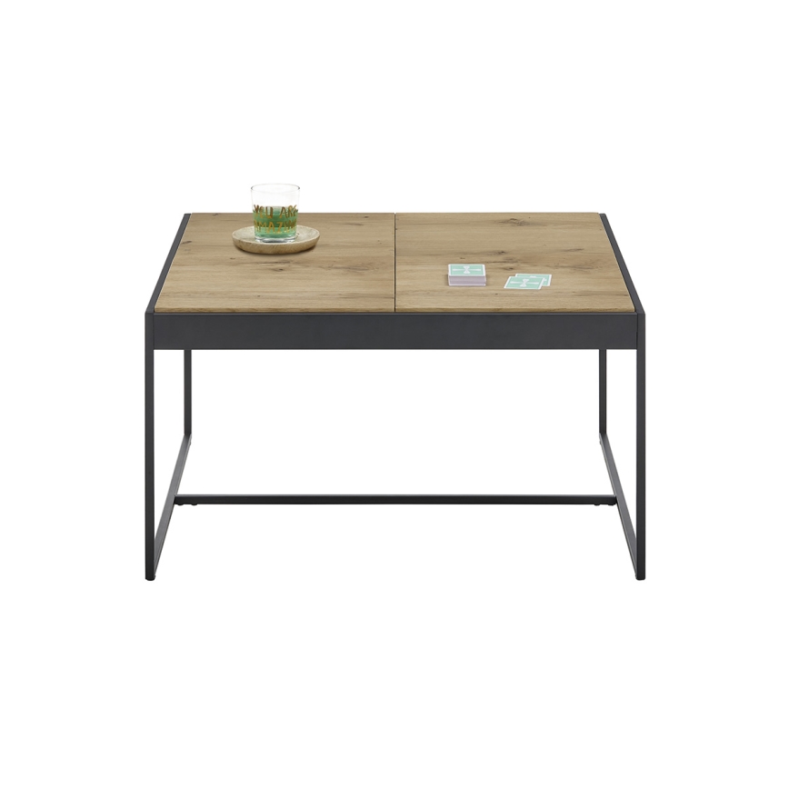 Table basse PULSE 83x83 cm chêne/noir