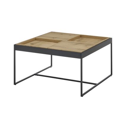 Table basse PULSE 83x83 cm chêne/noir