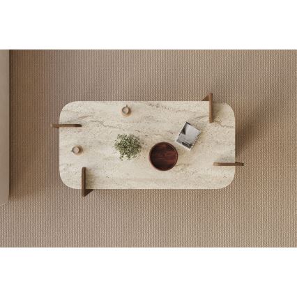 Table basse PURO 120 x 60 cm noyer/beige