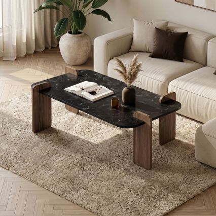 Table basse PURO 120x60 cm noyer/noir