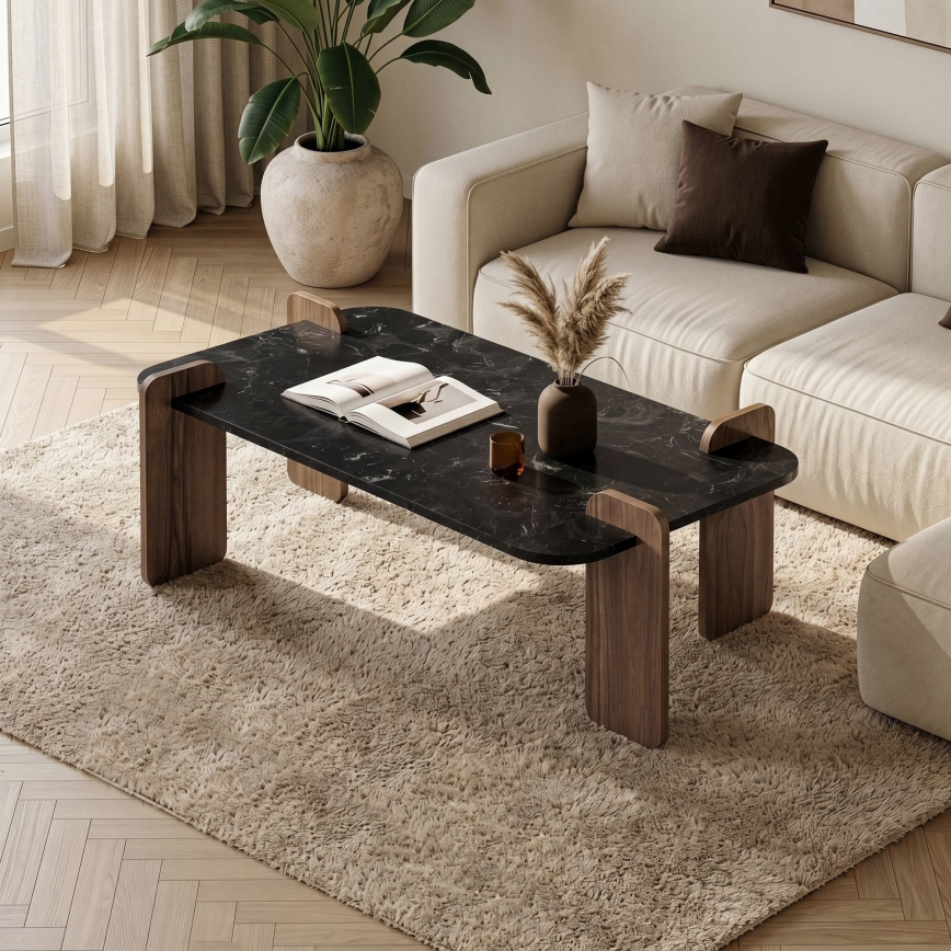 Table basse PURO 120x60 cm noyer/noir
