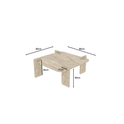 Table basse PURO 90x90 cm beige