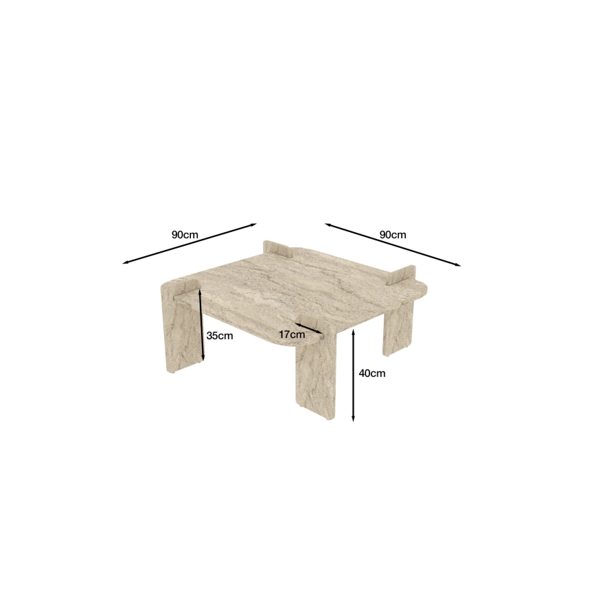 Table basse PURO 90x90 cm beige