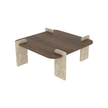 Table basse PURO 90x90 cm noyer/beige