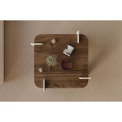 Table basse PURO 90x90 cm noyer/beige
