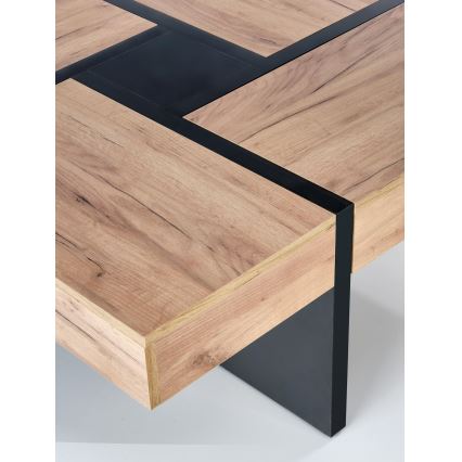 Table basse RADIX 100x100 cm noir/marron