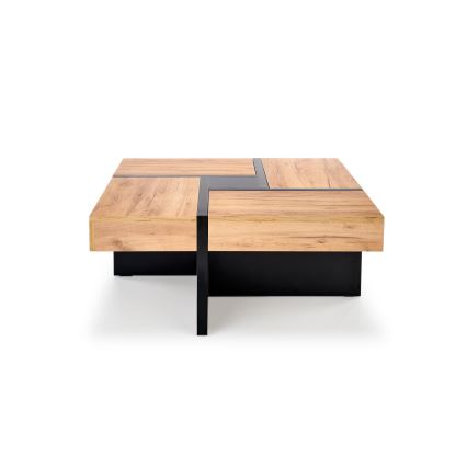 Table basse RADIX 100x100 cm noir/marron