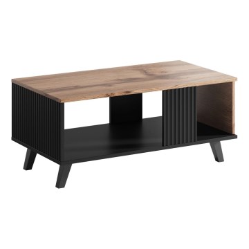 Table basse RANDOM 40x92 cm noir/chêne wotan