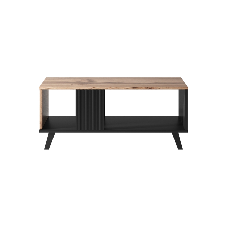 Table basse RANDOM 40x92 cm noir/chêne wotan