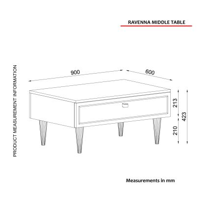 Table basse RAVENNA 60x90 cm blanc