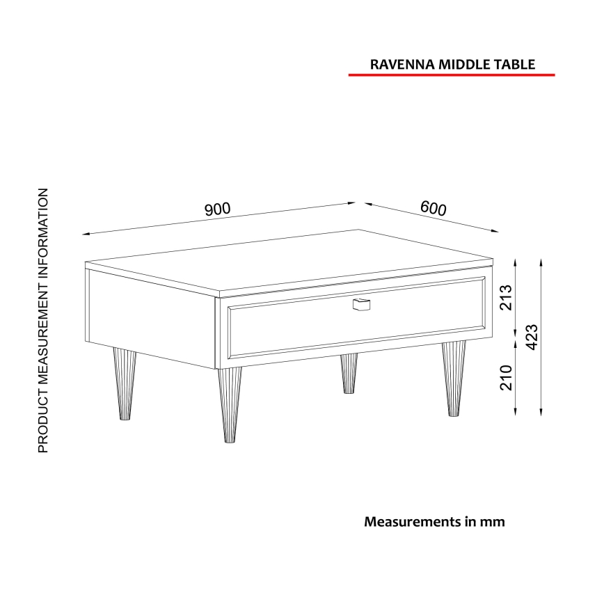 Table basse RAVENNA 60x90 cm blanc