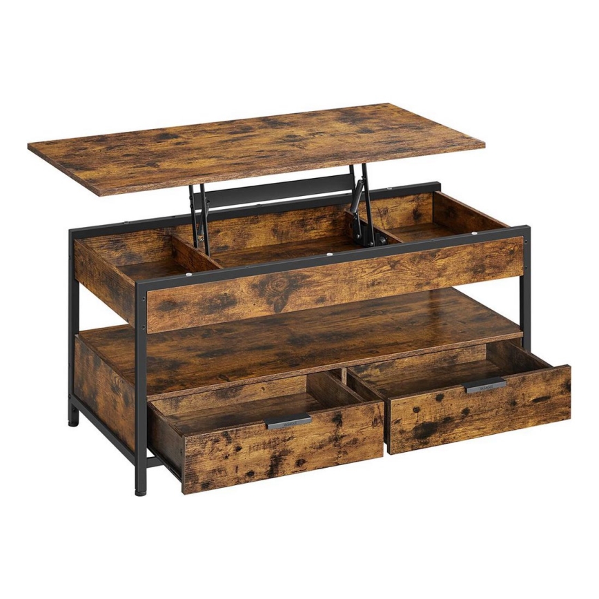 Table basse relevable NYRO marron/noir