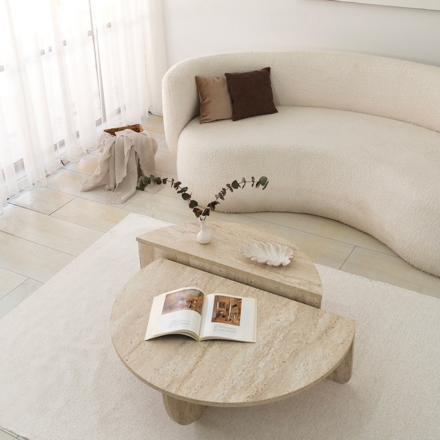 Table basse REST décor marbre beige