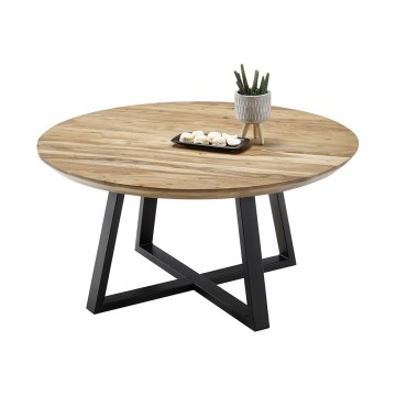Table basse RIVA Ø 90 cm acacia/noir
