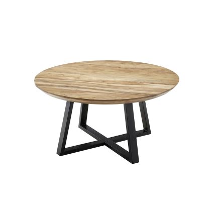 Table basse RIVA Ø 90 cm acacia/noir