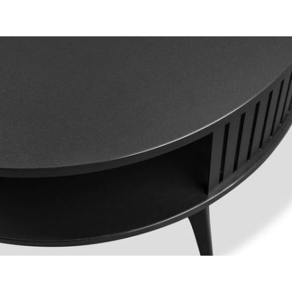 Table basse ROENNI 44x75 cm noir/doré chêne